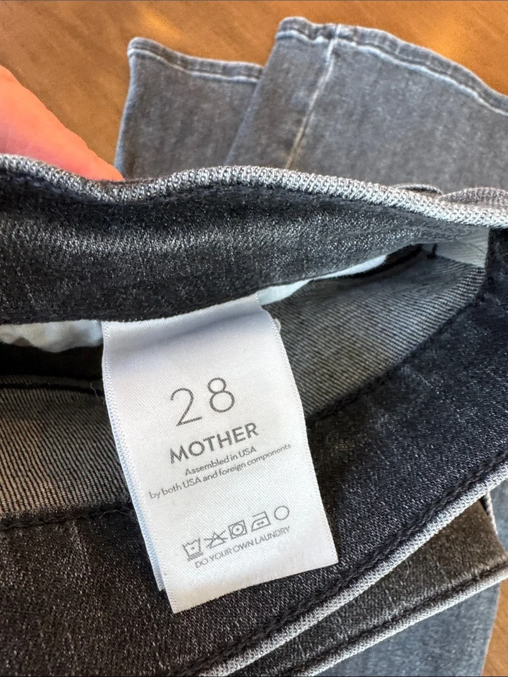MOTHER Washed Grey Straight Jeans